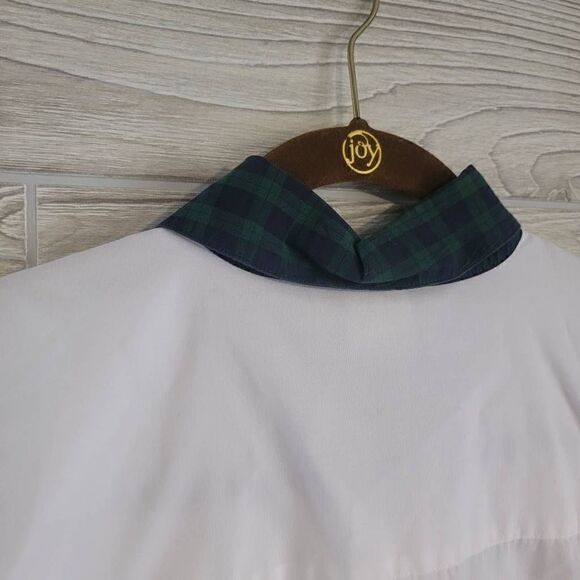 Vintage Sophisticates Pendleton White Button Fown Green Plaid Womens SZ 12 Gold - Picture 7 of 8